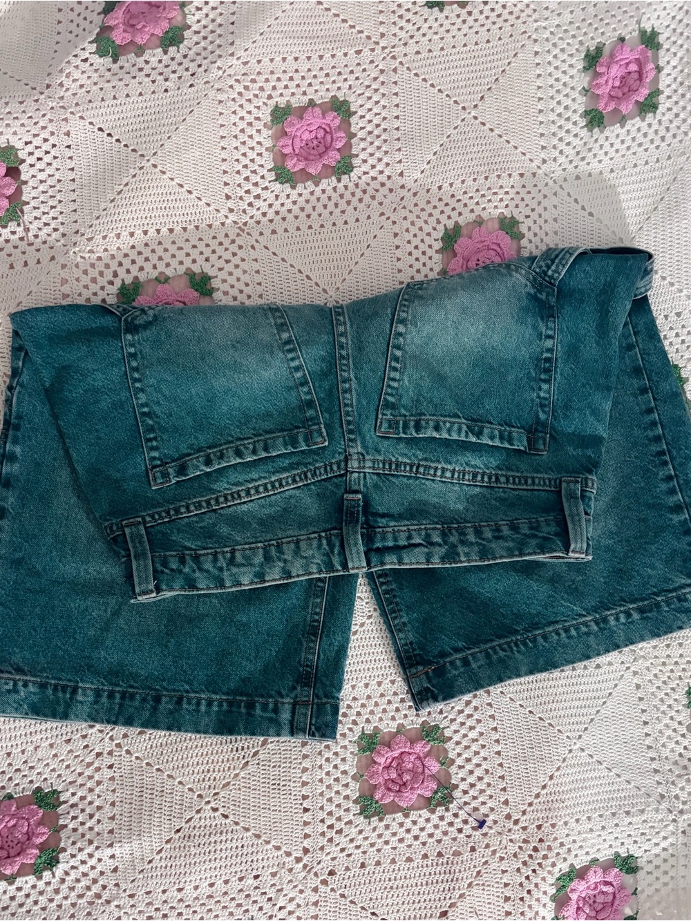 wild fable Teal Wash High-Rise Jean Shorts